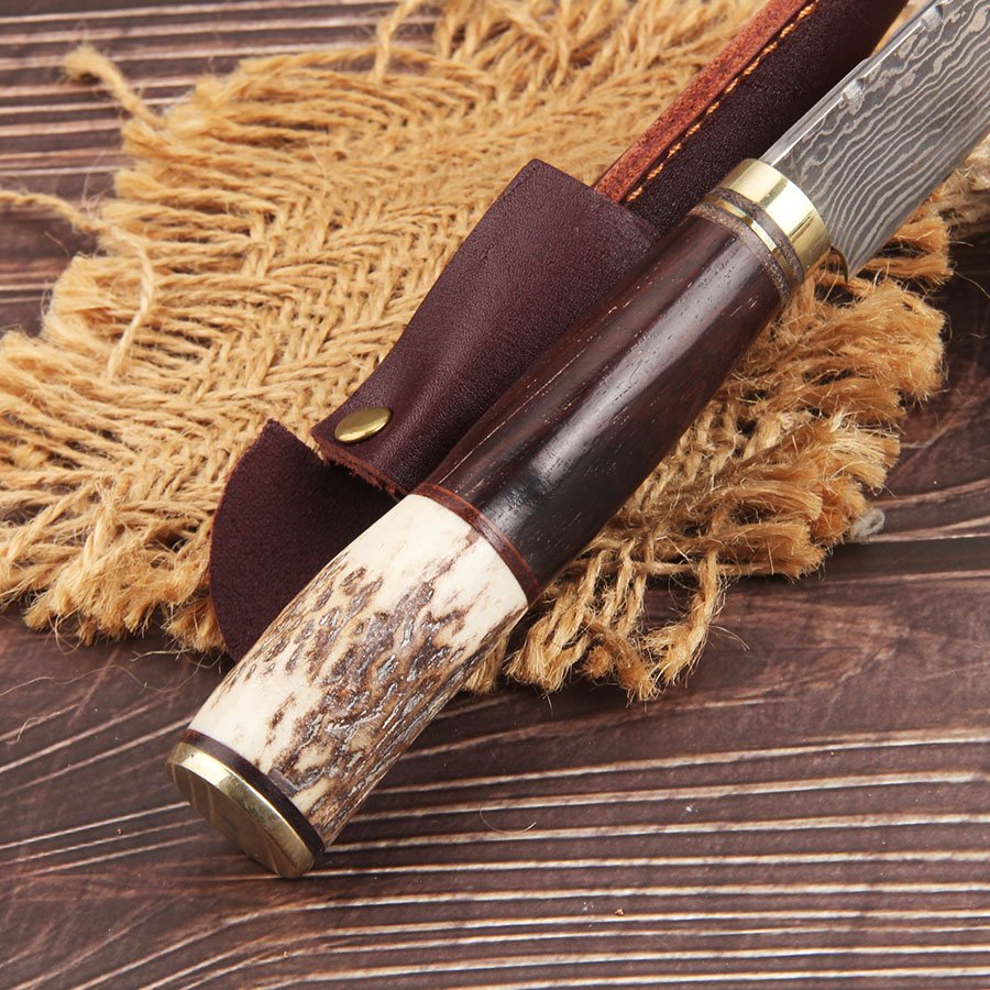 Antler Kitchen Knife-YS014-Premium Damascus Kitchen Knife with VG10 Core - 图片 10