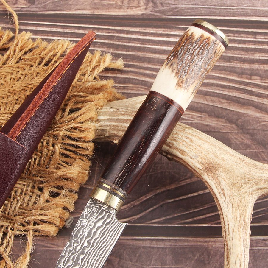 Antler Kitchen Knife-YS014-Premium Damascus Kitchen Knife with VG10 Core - 图片 7