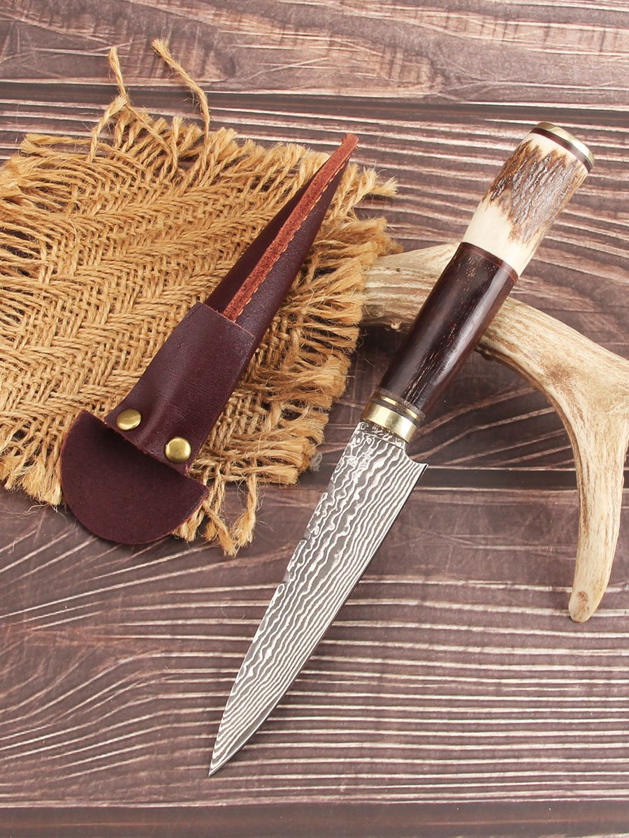 Antler Kitchen Knife-YS014-Premium Damascus Kitchen Knife with VG10 Core - 图片 5