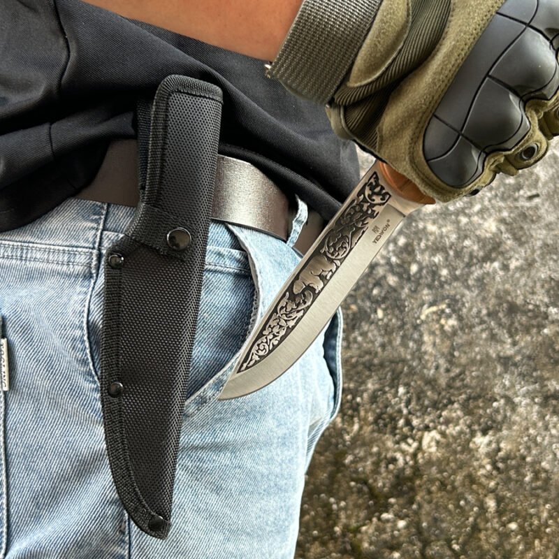Action - YS113 - Full Tang Hunting Knife Camping Knife Fixed Blade Knife - 图片 3