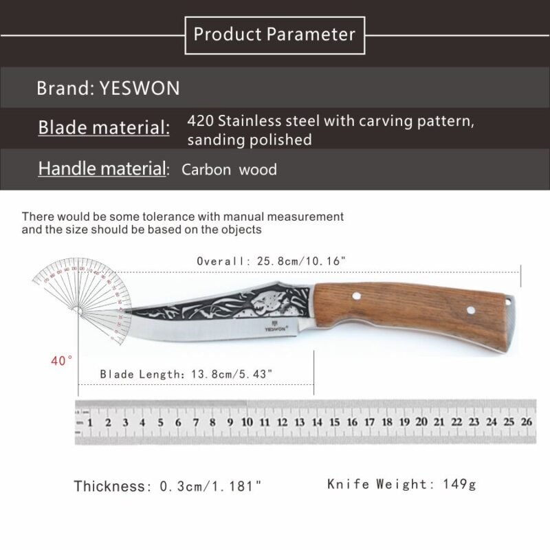 Ambush - YS116 - Full Tang Hunting Knife Camping Knife Fixed Blade Knife - 图片 11